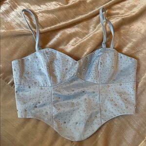 Super down Blue Crystal bustier